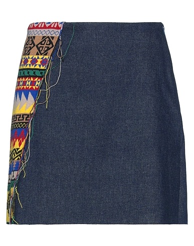 AKEP Denim skirt Blue 50% Cotton, 25% Merino Wool, 25% Acrylic