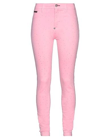 PHILIPP PLEIN Denim pants Pink 92% Cotton, 6% Elastomultiester, 2% Elastane