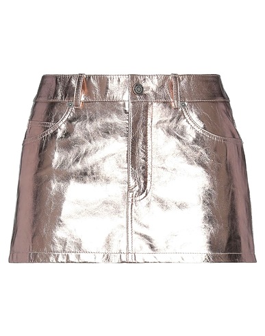 SAINT LAURENT Mini skirt Rose gold Calfskin