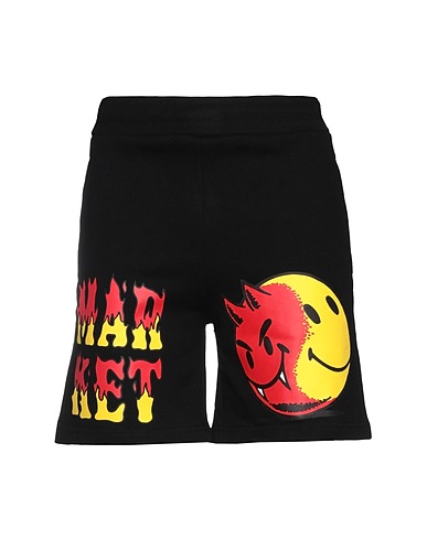 MARKET Pantalone felpa SMILEY GOOD AND EVIL SWEATSHORTS Nero 100% Cotone