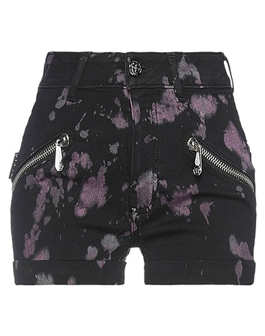 PHILIPP PLEIN Denim shorts Black 92% Cotton, 6% Elastomultiester, 2% Elastane