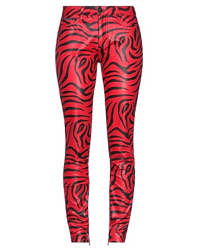 PHILIPP PLEIN Casual trouser Red 48% Polyester, 40% PVC - Polyvinyl chloride, 12% Polyurethane