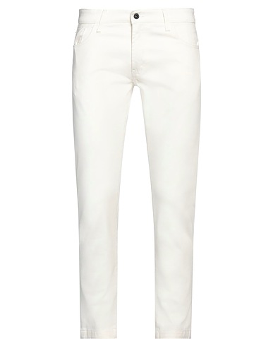 MESSAGERIE Casual trouser PATRIZIO PISCAGLIA White 97% Cotton, 3% Elastane