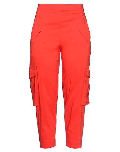 LIVIANA CONTI Casual trouser Orange 68% Cotton, 28% Polyamide, 4% Elastane