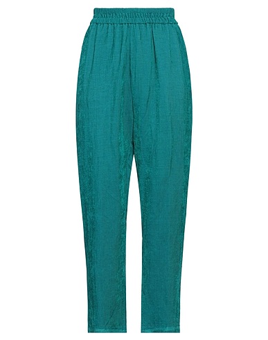 FORTE_FORTE Casual trouser Turquoise 60% Viscose, 40% Linen