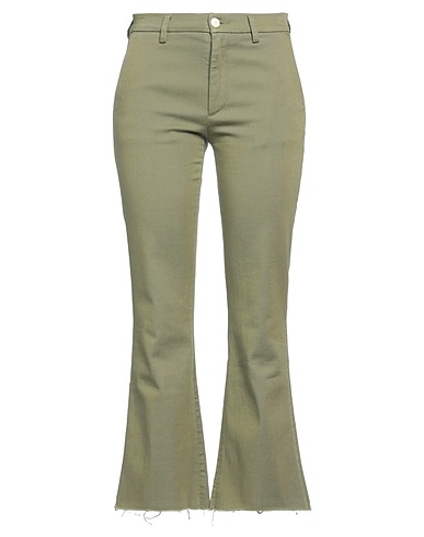 (+) PEOPLE Pantalone Verde militare 92% Cotone, 6% Elastomultiestere, 2% Elastan