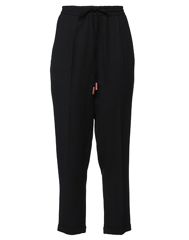 ALYSI Casual pants CHOCOLAT Black 70% Viscose, 30% Wool