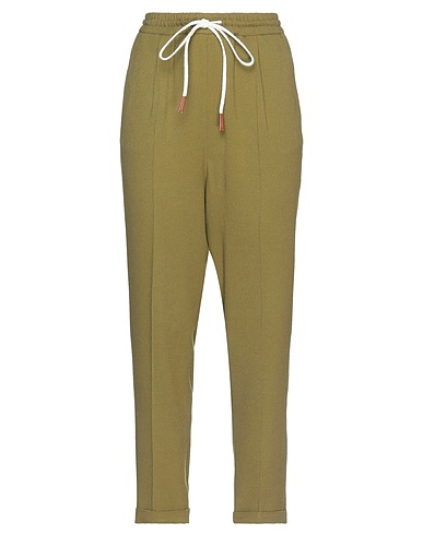 ALYSI Casual trouser CHOCOLAT Military green 70% Viscose, 30% Wool