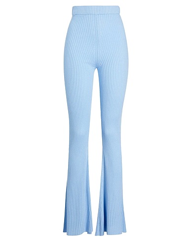8 by YOOX Pantalone RIB KNIT FLARED PANTS
 Celeste 100% Viscosa