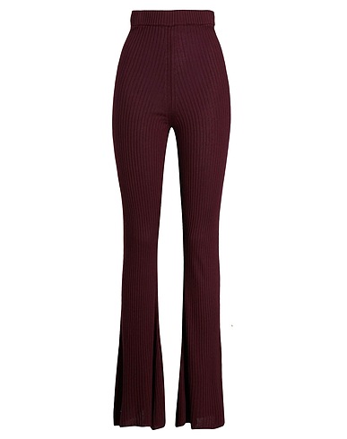 8 by YOOX Casual trouser RIB KNIT FLARED PANTS
 Plum 100% Viscose
