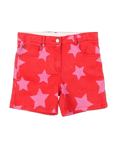 STELLA McCARTNEY KIDS Denim shorts Red 98% Cotton, 2% Elastane