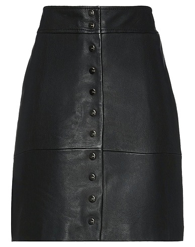PINKO Mini skirt Black 100% Sheepskin