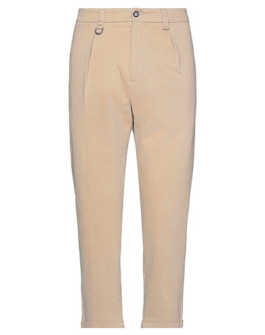PAOLO PECORA Casual trouser Beige 97% Cotton, 3% Elastane