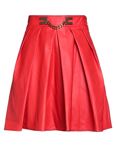 ELISABETTA FRANCHI Mini skirt Red 100% Polyester, Polyurethane coated