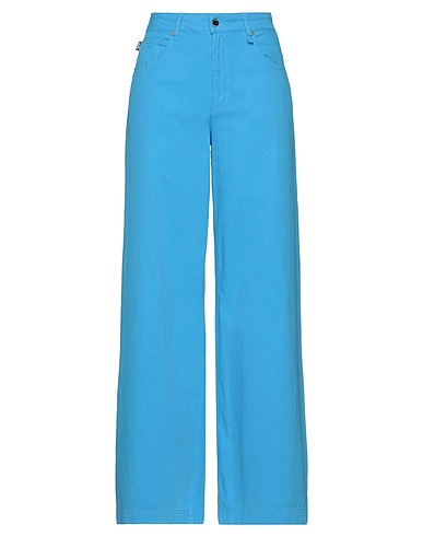 LOVE MOSCHINO Casual trouser Azure 73% Cotton, 25% Linen, 2% Elastane