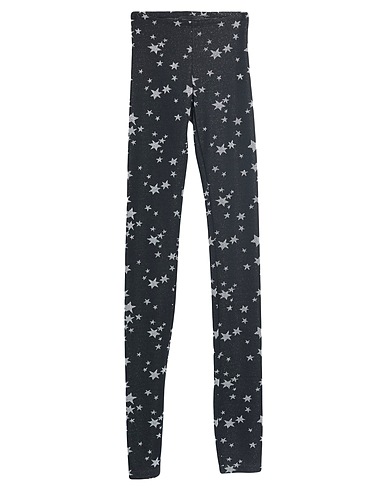 FRANKIE MORELLO Leggings Black 44% Cotton, 43% Polyester, 7% Metallic Polyester, 6% Lyocell