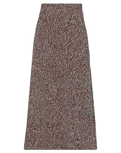 CHLOÉ Midi skirt Brown 69% Cashmere, 31% Wool, Polyamide, Elastane