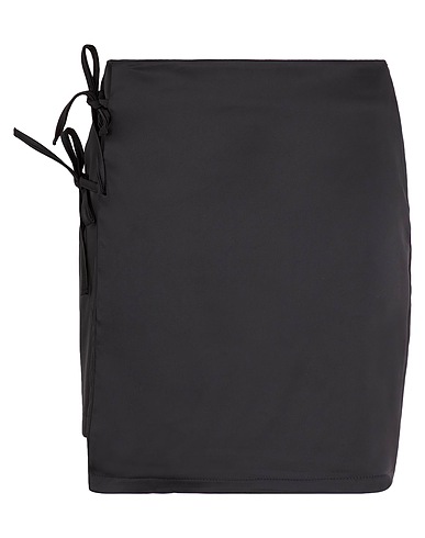 8 by YOOX Mini skirt LACE-UP MINI SKIRT
 Black 97% Polyester, 3% Elastane