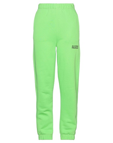 GANNI Casual pants Lime green 100% Organic cotton