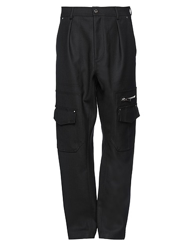LES HOMMES Cargo Black 54% Polyester, 45% Virgin Wool, 1% Elastane