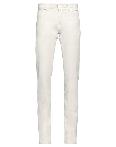 JACOB COHЁN Denim pants Cream 97% Cotton, 3% Elastane, Polyester