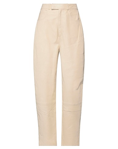 ZEYNEP ARCAY Casual trouser Beige 100% Lambskin