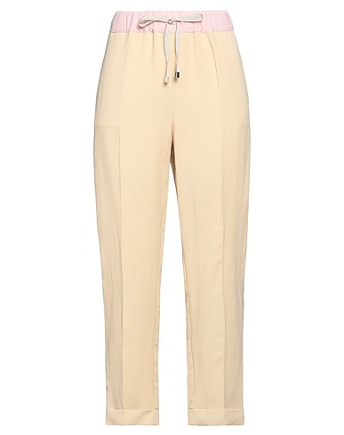 LIVIANA CONTI Casual trouser Beige 66% Viscose, 34% Linen, Elastane