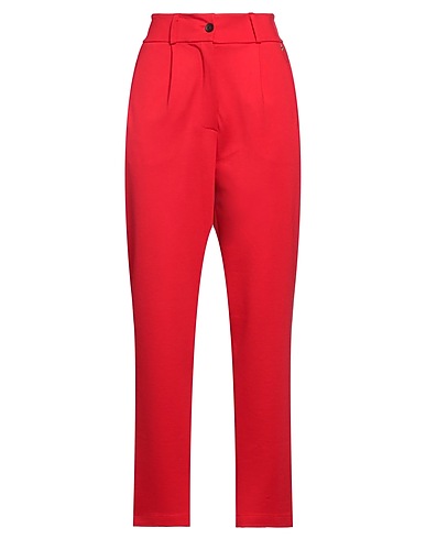 SOUVENIR Casual pants Red 68% Viscose, 27% Nylon, 5% Elastane