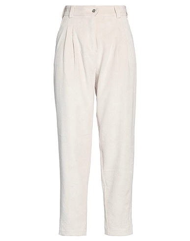 FACE TO FACE STYLE Casual trouser Ivory 89% Polyester, 11% Nylon, Elastane