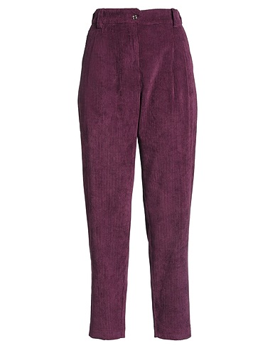 FACE TO FACE STYLE Casual pants Plum 89% Polyester, 11% Nylon, Elastane