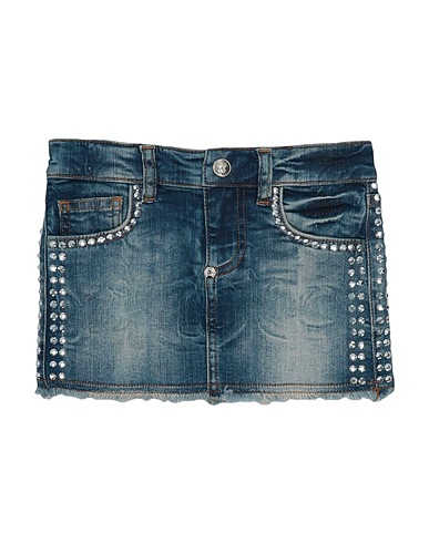 PHILIPP PLEIN Denim skirt Blue 98% Cotton, 2% Elastane