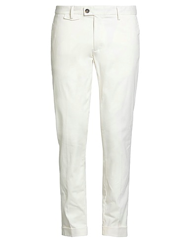 MESSAGERIE Casual trouser PATRIZIO PISCAGLIA White 98% Cotton, 2% Elastane
