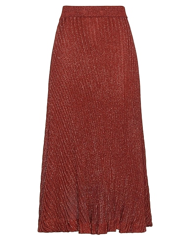 MAX&Co. Midi skirt Rust 70% Viscose, 15% Metallic fiber, 15% Polyamide
