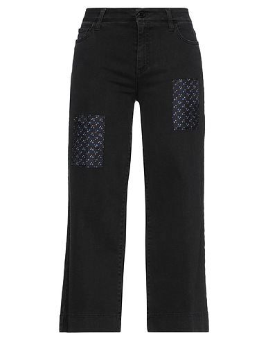ALYSI Denim trousers Black 98% Cotton, 2% Elastane