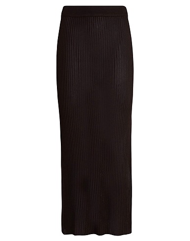 NINETY PERCENT Midi skirt VISCOSE RIB SPLIT FRONT SKIRT
 Chocolate brown 100% Rayon