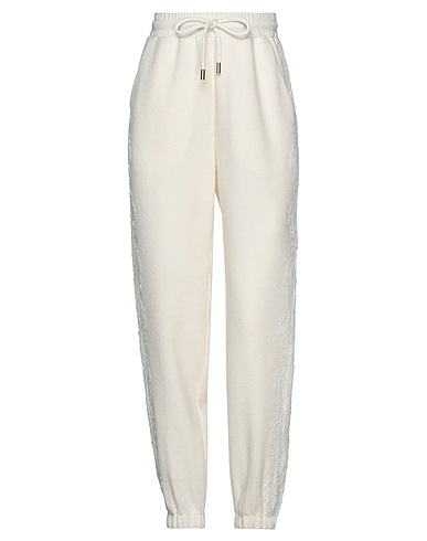 ERMANNO FIRENZE Casual trouser Ivory 64% Wool, 36% Modal, Acetate, Polyester, Cotton