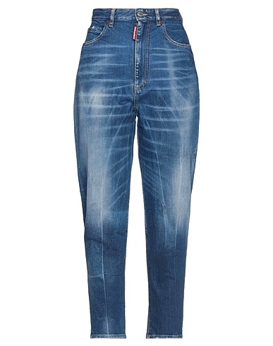 DSQUARED2 Denim pants Blue 99% Cotton, 1% Elastane, Cow leather