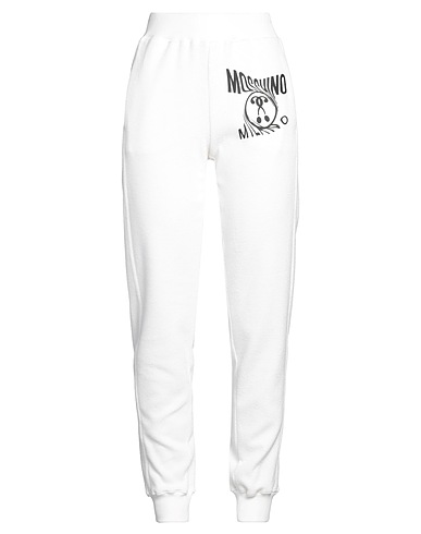 MOSCHINO Casual trouser Off white 93% Cotton, 7% Polyamide, Elastane