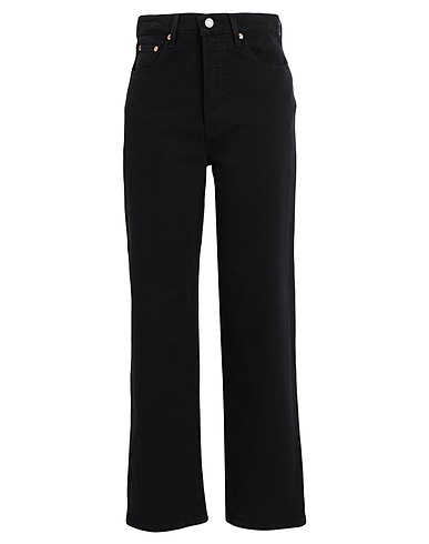 LEVI'S Jeans RIBCAGE STRAIGHT ANKLE
 Schwarz 97% Baumwolle, 2% Polyester, 1% Elastan
