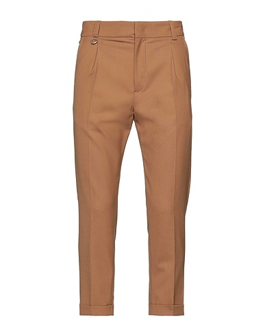PAOLO PECORA Casual trouser Camel 54% Polyester, 44% Wool, 2% Elastane