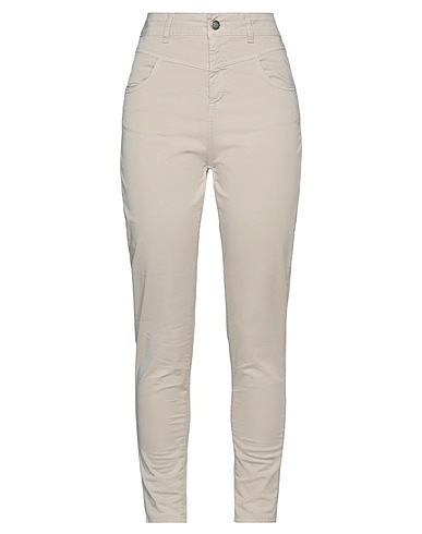 JIJIL Denim trousers Beige 97% Cotton, 3% Elastane