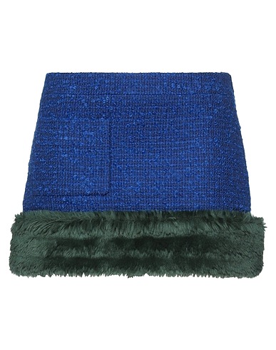 SAINT LAURENT Mini skirt Blue 74% Wool, 24% Mohair wool, 2% Polyamide, Modacrylic, Polyester