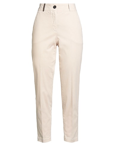 PESERICO Casual pants Ivory 98% Cotton, 2% Elastane