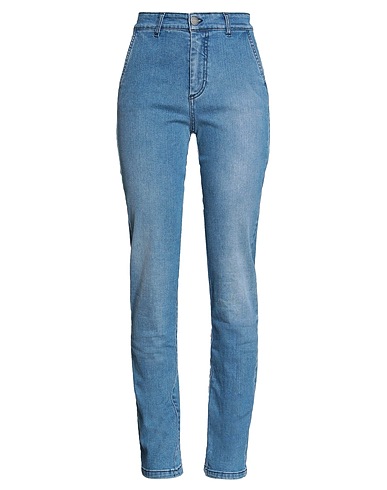 FEDERICA TOSI Denim pants Blue 98% Cotton, 2% Elastane