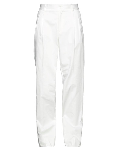 DOLCE&GABBANA Casual pants White 97% Cotton, 3% Elastane
