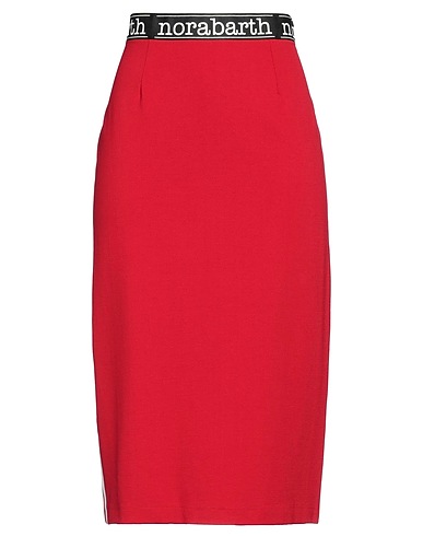 NORA BARTH Midi skirt Red 62% Viscose, 33% Nylon, 5% Elastane