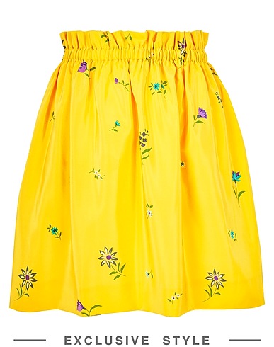 CATERINA GATTA x YOOX Minigonna Giallo 100% Seta