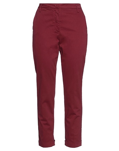 MANILA GRACE Casual trouser Burgundy 97% Cotton, 3% Elastane