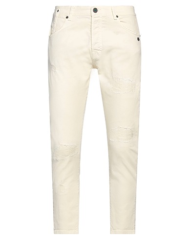 BERNA Denim trousers Cream 98% Cotton, 2% Elastane
