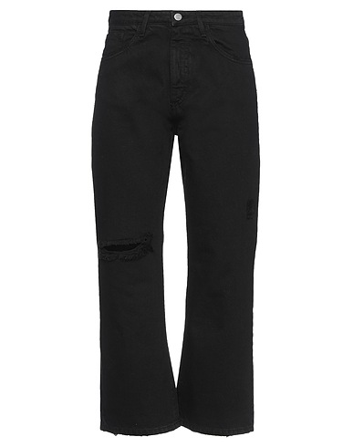 ICON DENIM Denim trousers Black 100% Cotton